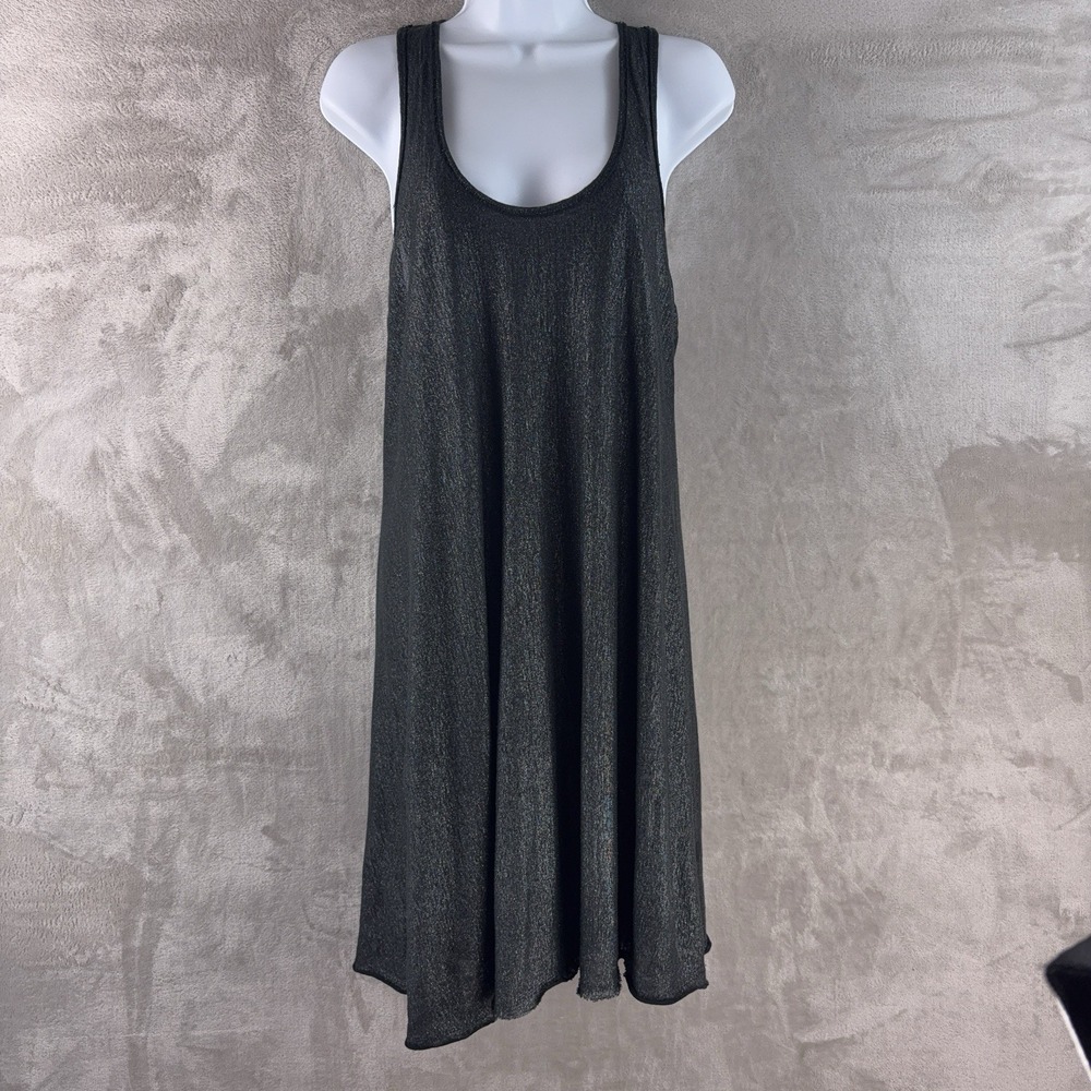 Alice + Olivia Dress Womens XS Dark Gray‎ Metallic Sleeveless Midi